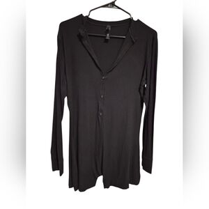 SKIMS Classic Black Button-Up Pajama Top